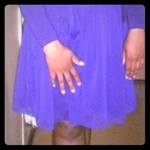 S.L. Fashion Purple one shoulder cocktail dress.